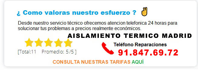 AISLAMIENTO TERMICO MADRID PRECIOS